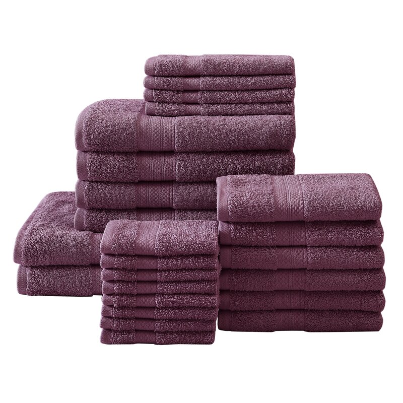 Royal Heritage Home 24 Piece 100 Cotton Bath Towel Set Reviews   24 Piece 100%2525 Cotton Bath Towel Set 